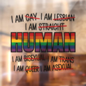 LGBT Ik ben homo, ik ben mens Raamsticker (Vel 2)
