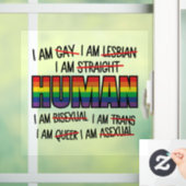 LGBT Ik ben homo, ik ben mens Raamsticker (Huis)