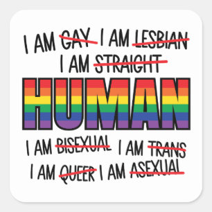 LGBT Ik ben homo, ik ben mens Vierkante Sticker