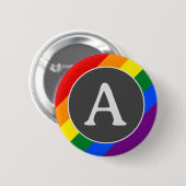 LGBT Initiaal Rainbow Pride Flag Button (Voorkant /achterkant)