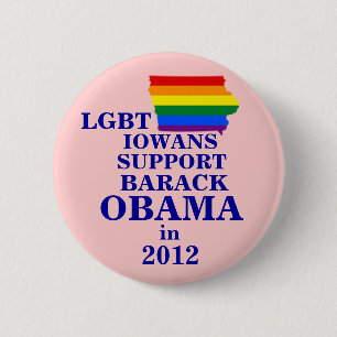 LGBT Iowans voor Obama 2012 Ronde Button 5,7 Cm