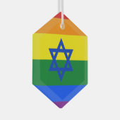 LGBT Israel vlag Glas Ornament (Voorkant Rechts)