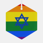 LGBT Israel vlag Glas Ornament (Achterkant)