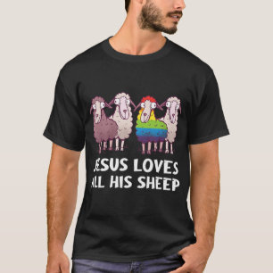 Lgbt Jesus houdt van al zijn schapenchristendom Ga T-shirt