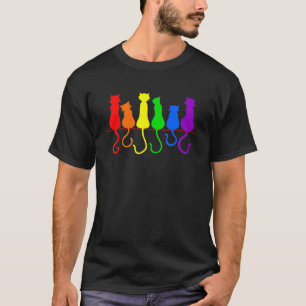 LGBT Katten Gay Pride Purride Cat Funy LGBT Pride T-shirt