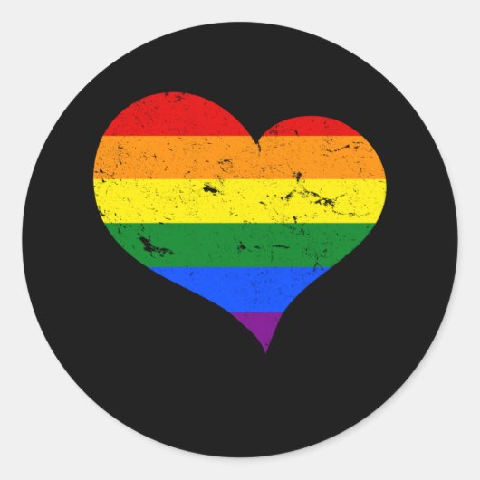 LGBT - Lesbian Gay Bisexual Transgender Heart Ronde Sticker (Voorkant)