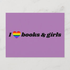 LGBT Lesbian I Love Books and Girls Briefkaart