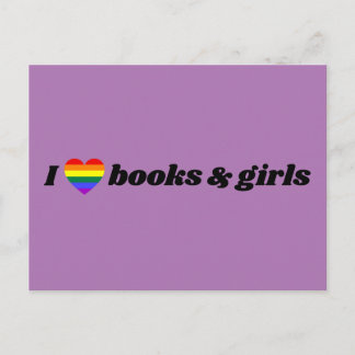 LGBT Lesbian I Love Books and Girls Briefkaart