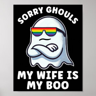 LGBT Lesbian Pride Halloween Ghost Women Mijn vrou Poster