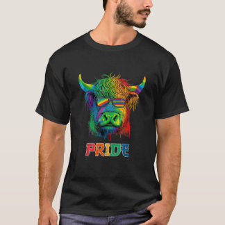 LGBT Lesbische Gay Pride Schotse Hoogland Koe T Sh T-shirt