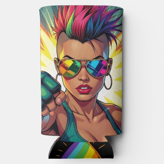 LGBT Lesbische Mohawk Uppercut Pop Art (Achterkant)