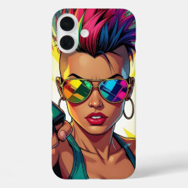 LGBT Lesbische Mohawk Uppercut Pop Art iPhone 16 Plus Hoesje