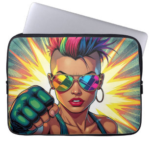LGBT Lesbische Mohawk Uppercut Pop Art Laptop Sleeve