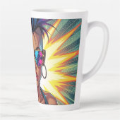 LGBT Lesbische Mohawk Uppercut Pop Art Latte Mok (Rechts)
