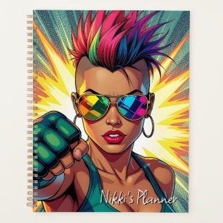 LGBT Lesbische Mohawk Uppercut Pop Art Planner