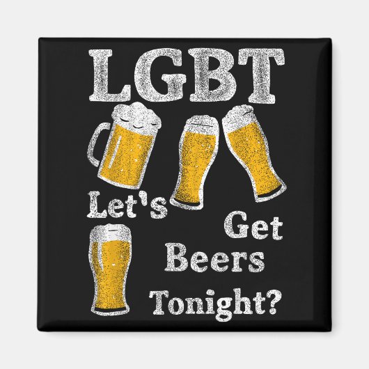 Lgbt Let's Get Beers Tonight Beer Saying Funny Gra Magneet (Voorkant)