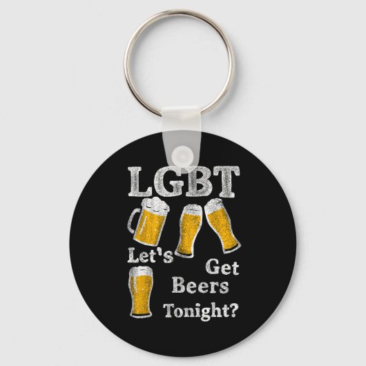 Lgbt Let's Get Beers Tonight Beer Saying Funny Gra Sleutelhanger (Voorkant)