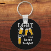 Lgbt Let's Get Beers Tonight Beer Saying Funny Gra Sleutelhanger (Voorkant)