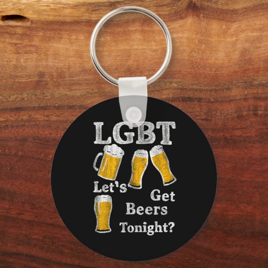 Lgbt Let's Get Beers Tonight Beer Saying Funny Gra Sleutelhanger (Voorkant)