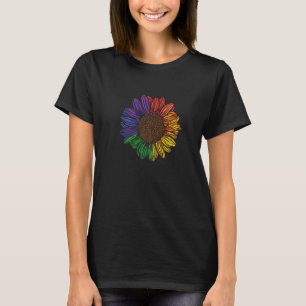 Lgbt Lgbtq Love Lesbian Gay Rainbow Sunflower T-shirt
