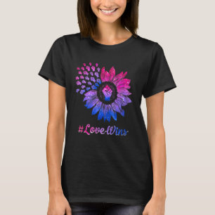 Lgbt Lgbtq Pride Flag Bisexual Raising Fist Sunflo T-shirt