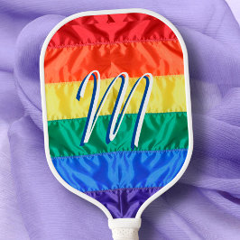 LGBT LGBTQ regenboogvlag regenboogstripmonogram Pickleball Paddle