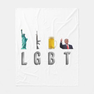 LGBT - Liberty Pistolen Bier Trump 6 Fleece Deken