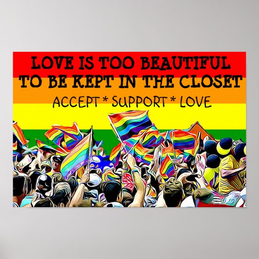 LGBT Love is Beauful Parade Rainbow POSTER (Voorkant)