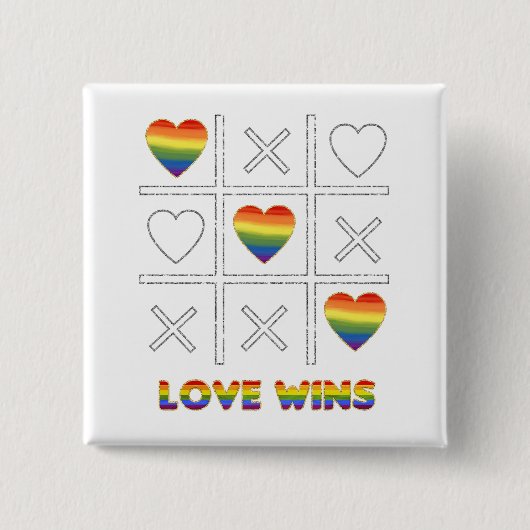 LGBT Love Wins Vierkante Button 5,1 Cm (Voorkant)