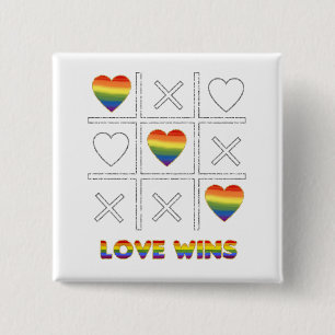 LGBT Love Wins Vierkante Button 5,1 Cm
