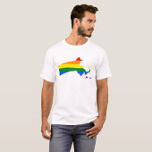 LGBT Massachusetts, US flag map T-Shirt (Devant entier)