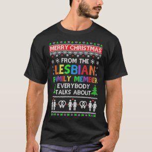 LGBT Merry Kerstmis van de familie van lesbische t T-shirt
