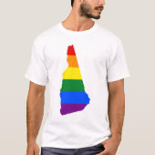 LGBT New Hampshire, US State flag map T-Shirt (Voorkant)