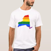 LGBT New York, US State flag map T-Shirt (Voorkant)