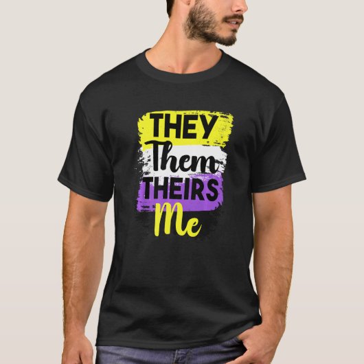LGBT niet binaire trots ze hen niet-binaire geslac T-shirt (Voorkant)