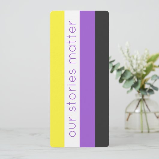 LGBT Nonbinary Flag Geel Paarse Bladwijzer (Staand voorkant)