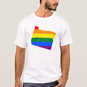 LGBT Oregon, US State flag map T-Shirt