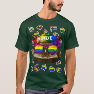 LGBT Owl Gay Pride Month Night Bird Rainbow T-shirt