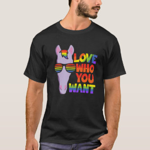 LGBT-paard met bril - Pride LGBTQ - Liefde die Y T-shirt
