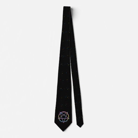 LGBT Pansexual Bisexual Pride Pentagram Stropdas (Voorkant)