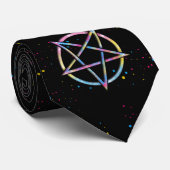 LGBT Pansexual Bisexual Pride Pentagram Stropdas (Opgerold)
