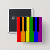 LGBT Piano Keys Vierkante Button 5,1 Cm (Voorkant /achterkant)