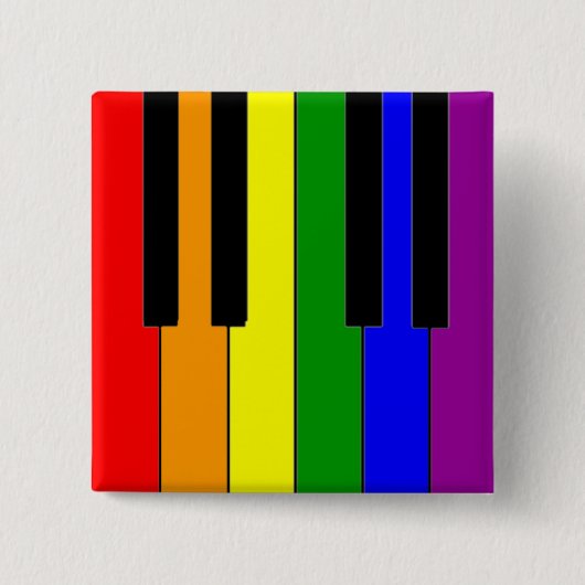 LGBT Piano Keys Vierkante Button 5,1 Cm (Voorkant)