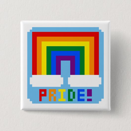 LGBT+ Pixel Pride Vierkante Button 5,1 Cm (Voorkant)
