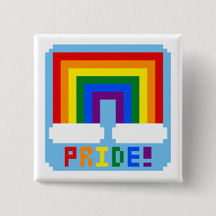 LGBT+ Pixel Pride Vierkante Button 5,1 Cm