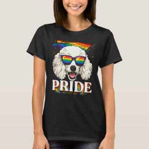 LGBT poedel gay pride lgbtq regenboog vlag zonnebr T-shirt