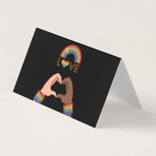 LGBT+Pride. Aimez l'arc-en-ciel. Carte pliée du co