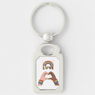 LGBT+Pride. Aimez l'arc-en-ciel. Cœur. Porte-clé