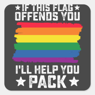 LGBT Pride als deze vlag je aanbiedt, zal ik je he Vierkante Sticker