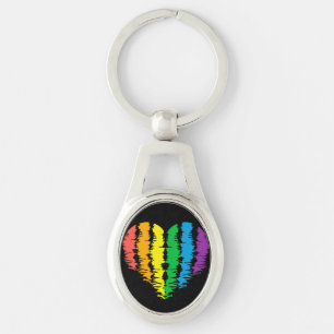 LGBT+pride. Arc-en-ciel du coeur. Porte-clé